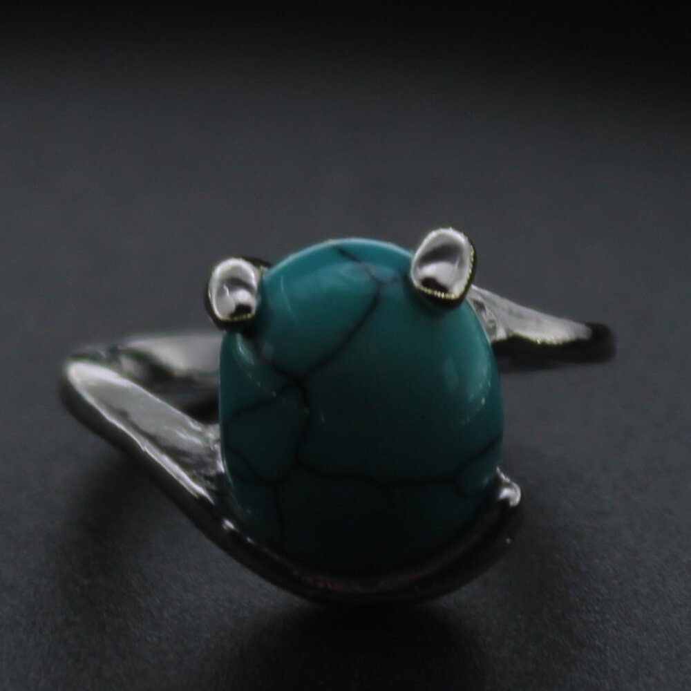 120256-US 5.5 Round Blue Stone Ring.